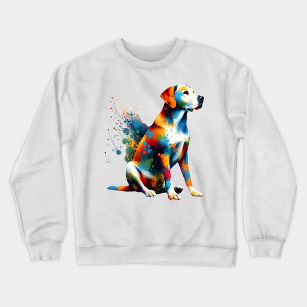 Dynamic Mountain Cur in Vibrant Splash Art Style Crewneck Sweatshirt by ArtRUs